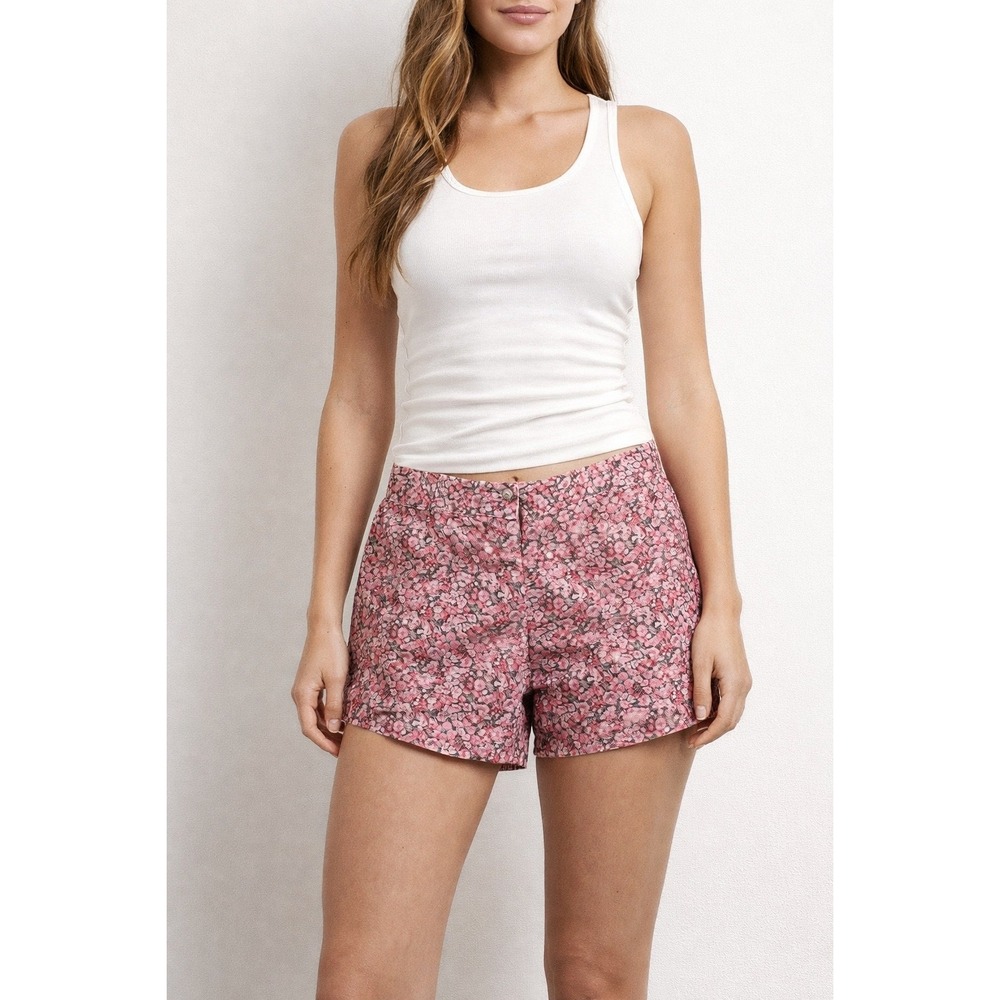J.Crew Liberty Art Fabrics Floral Shorts Women's Size 0 Pink Cotton Tailored